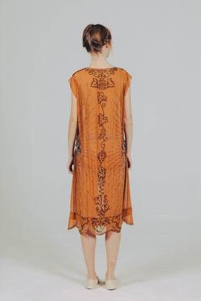 1920s silk chiffon beaded flapper dress