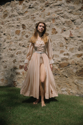 1930s French silk lace peignoir