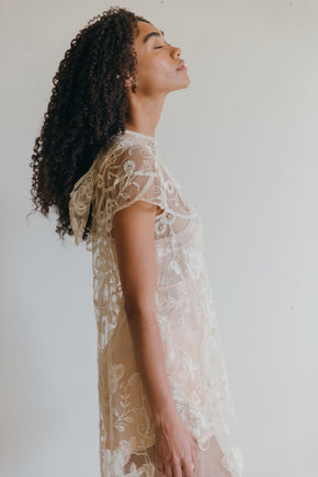Antique 1920s Brussels lace gown