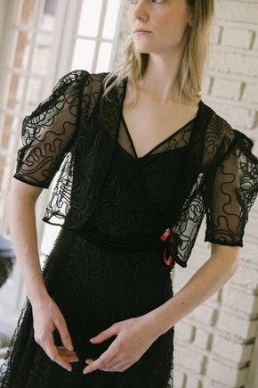 1930s soutache gown set, France