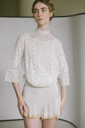 Antique 1910s mixed lace blouse