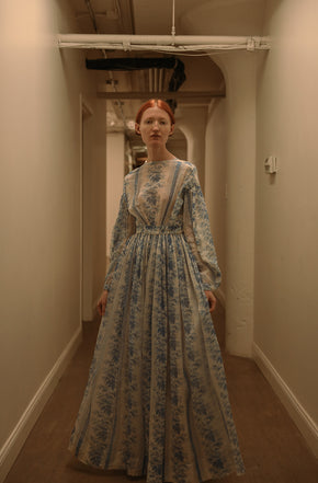 1910s Alabama block printed gauze gown