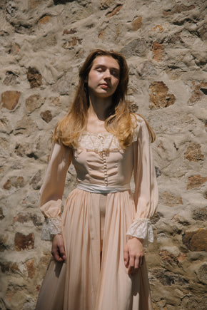 1930s French silk lace peignoir