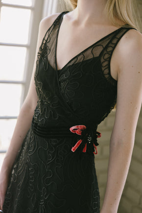 1930s soutache gown set, France