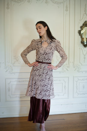 1970s English lace + satin dress