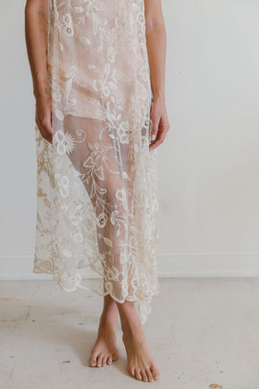 Antique 1920s Brussels lace gown