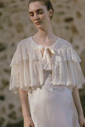 1920s silk lace bed jacket, Paris