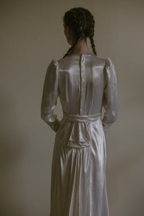 1930s English satin wedding gown