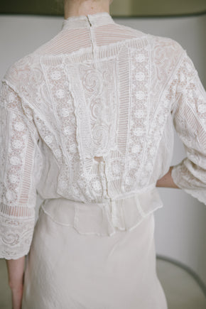 Antique 1910s mixed lace blouse