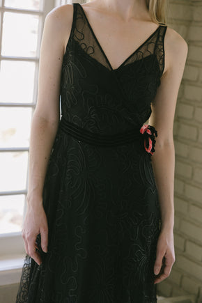 1930s soutache gown set, France