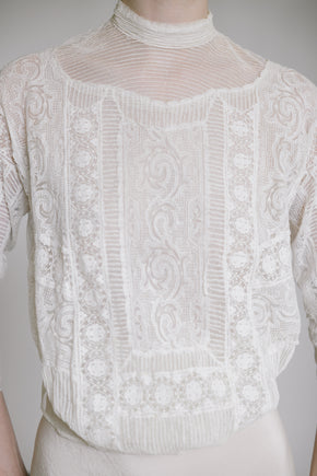 Antique 1910s mixed lace blouse
