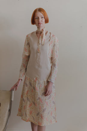 1920s balloon print dress set