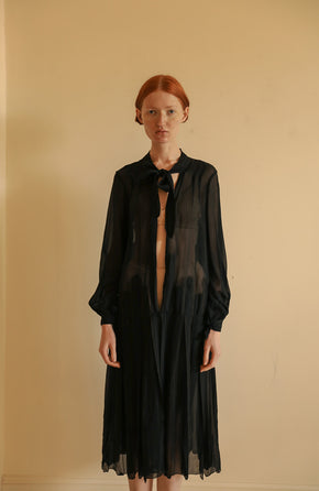 1920s geometric deco crepe chiffon dress