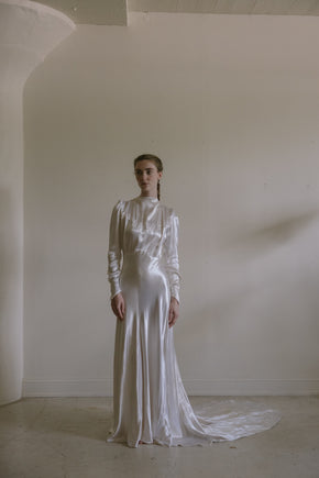 1930s English satin wedding gown