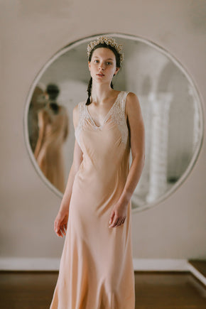 1930s bias crepe chiffon slip