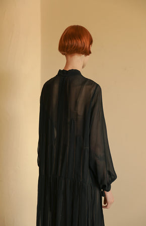 1920s geometric deco crepe chiffon dress