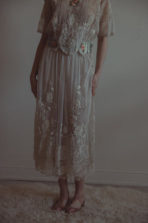 Edwardian mixed lace gown