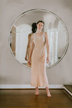 1930s bias crepe chiffon slip