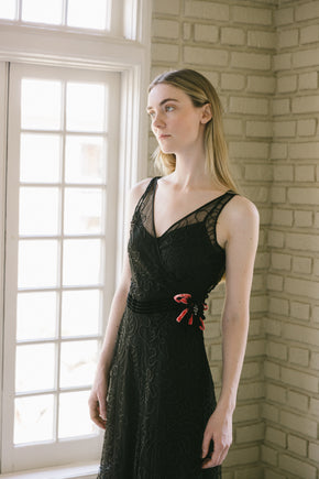 1930s soutache gown set, France