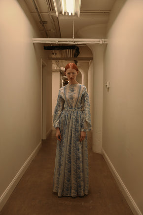 1910s Alabama block printed gauze gown