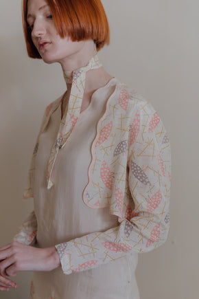 1920s balloon print dress set