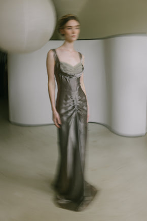 1940s satin tulle gown