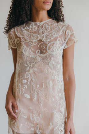 Antique 1920s Brussels lace gown