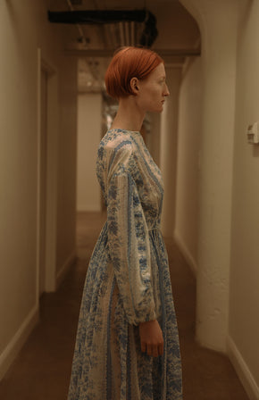 1910s Alabama block printed gauze gown