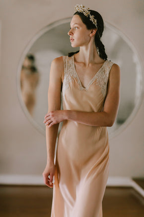1930s bias crepe chiffon slip