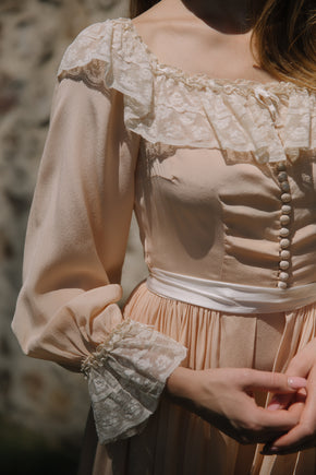 1930s French silk lace peignoir