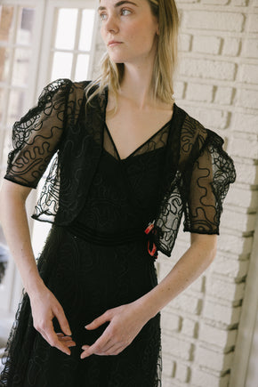 1930s soutache gown set, France