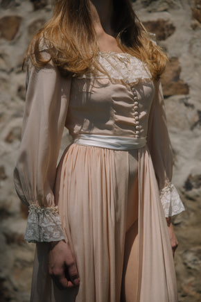 1930s French silk lace peignoir