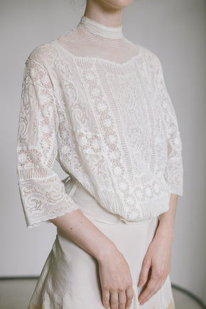 Antique 1910s mixed lace blouse