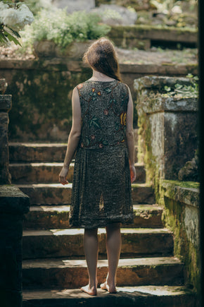 1928 lamè embroidered drop waist evening dress