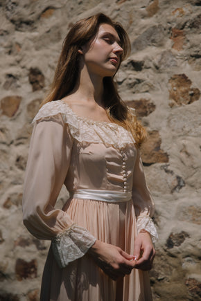 1930s French silk lace peignoir