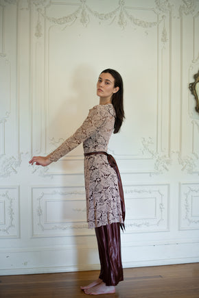 1970s English lace + satin dress