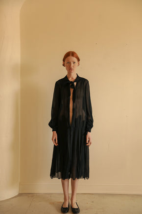 1920s geometric deco crepe chiffon dress
