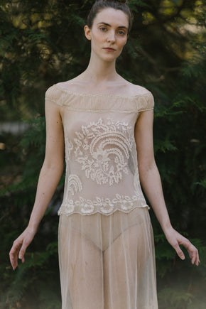 Antique tulle needle less dress