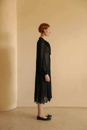 1920s geometric deco crepe chiffon dress