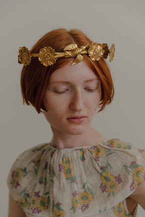 19th century french repoussè napoleon III gilt gold headpiece