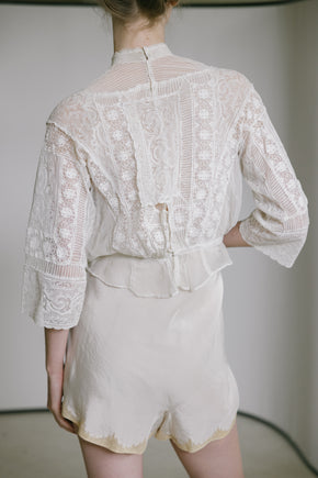 Antique 1910s mixed lace blouse