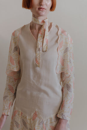 1920s balloon print dress set