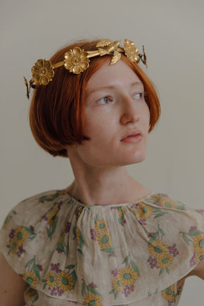 19th century french repoussè napoleon III gilt gold headpiece
