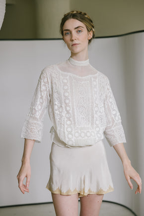 Antique 1910s mixed lace blouse