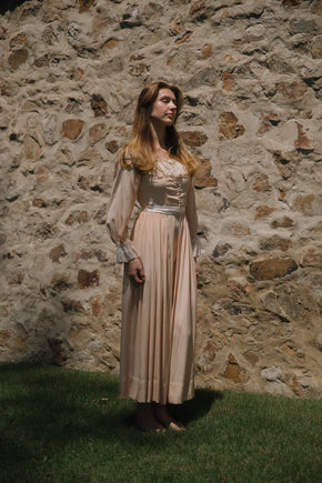 1930s French silk lace peignoir