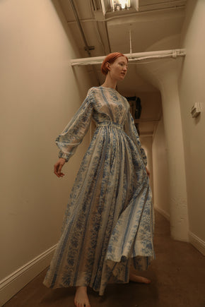 1910s Alabama block printed gauze gown