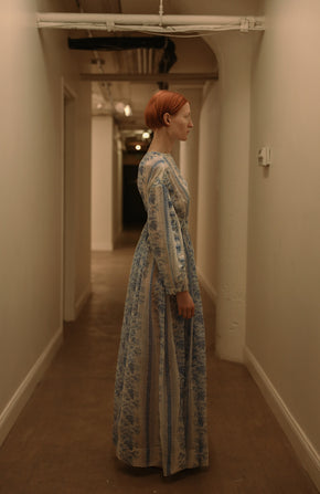 1910s Alabama block printed gauze gown