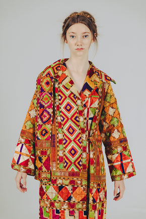 1920s silk Indian embroidered souvenir coat