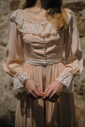 1930s French silk lace peignoir