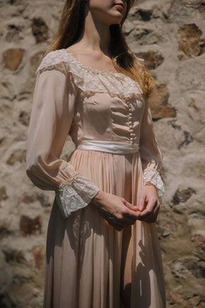 1930s French silk lace peignoir